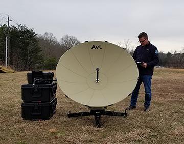 1.35m Tri-Band Manual or Motorized Axi-Symmetric FlyAway Antenna